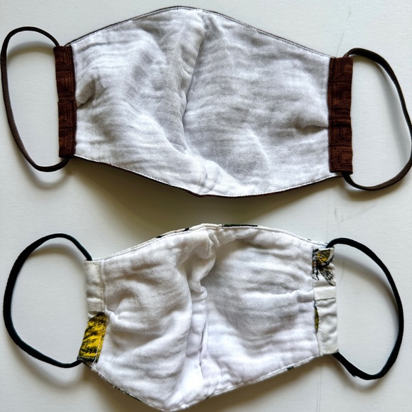 Q-Pot. Japan Kawaii Cloth Reusable Face Mask Honey Lemon & Chocolate Pattern NEW - Picture 4 of 4